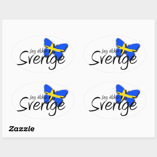 Sverige Ovale Sticker (Vel)