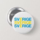SVERIGE Vlag Ronde Button 5,7 Cm (Voorkant /achterkant)