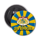 Sverige wapenlaag button flesopener (Voorkant)