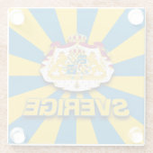 Sverige wapenlaag glazen onderzetter (Achterkant)