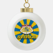 Sverige wapenlaag keramische bal ornament (Voorkant)
