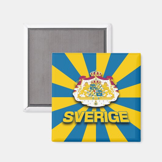 Sverige wapenlaag magneet (Voorkant / Achterkant)