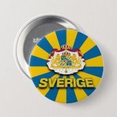 Sverige wapenlaag ronde button 7,6 cm (Voorkant /achterkant)
