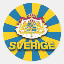 Sverige wapenlaag ronde sticker