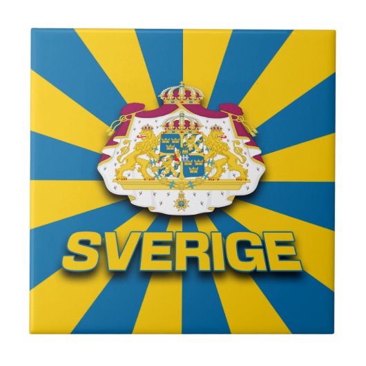 Sverige wapenlaag tegeltje (Voorkant)