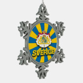Sverige wapenlaag tin sneeuwvlok ornament (Links)