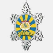 Sverige wapenlaag tin sneeuwvlok ornament (Rechts)