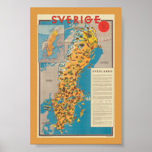 Sverige Zweden Vintage Poster 1931