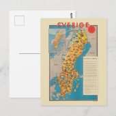 Sverige Zweden Vintage Poster 1931 Briefkaart (Voorkant / Achterkant)