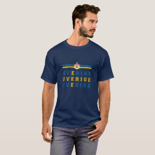 Sverige (Zweden) Vlag Tekst & Emblem T-Shirt