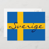 Sverige Zweden Zweeds Briefkaart van de vlag (Voorkant / Achterkant)