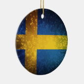 Sverige; Zweedse vlag Keramisch Ornament (Rechts)
