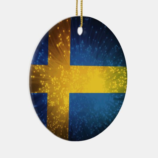 Sverige; Zweedse vlag Keramisch Ornament (Rechts)