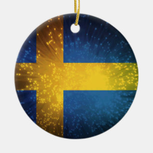 Sverige Zweedse vlag Keramisch Ornament