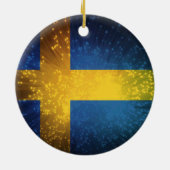 Sverige; Zweedse vlag Keramisch Ornament (Achterkant)