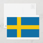 Sveriges Flagga - vlag van Zweden - Zweedse vlag Briefkaart (Voorkant / Achterkant)