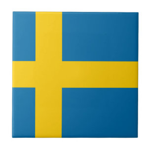 Sveriges Flagga - vlag van Zweden - Zweedse vlag Tegeltje