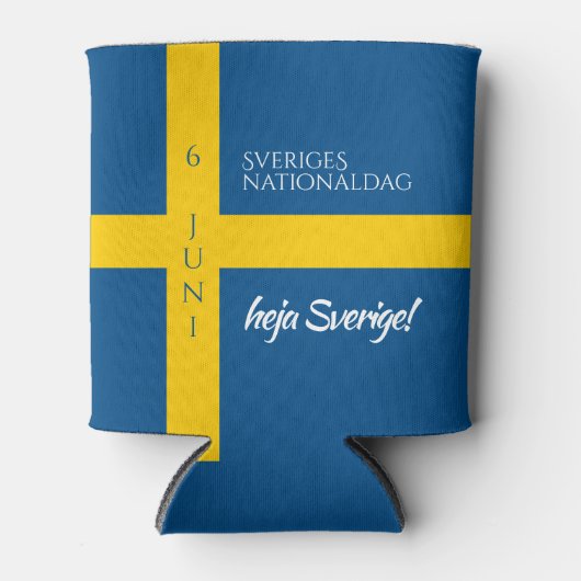 Sveriges Nationaldag Zweedse Nationale Dag Vlag Blikjeskoeler (Voorkant)