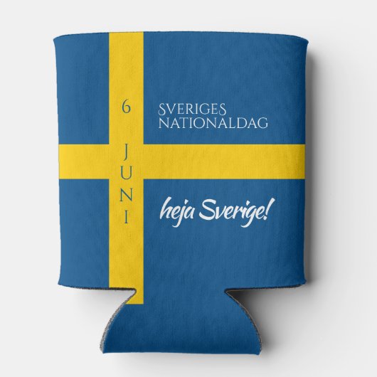 Sveriges Nationaldag Zweedse Nationale Dag Vlag Blikjeskoeler (Achterkant)