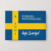Sveriges Nationaldag Zweedse Nationale Dag Vlag Button (Voorkant)