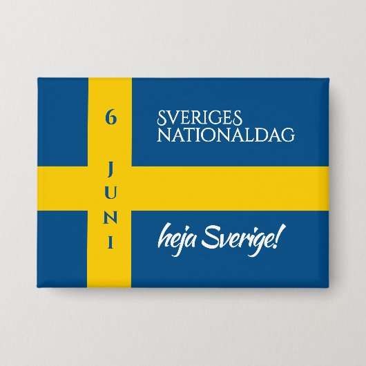 Sveriges Nationaldag Zweedse Nationale Dag Vlag Button (Voorkant)