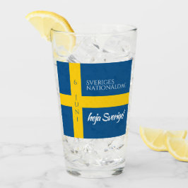 Sveriges Nationaldag Zweedse Nationale Dag Vlag Glas