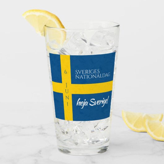 Sveriges Nationaldag Zweedse Nationale Dag Vlag Glas (Voorkant ijs)