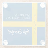 Sveriges Nationaldag Zweedse Nationale Dag Vlag Glazen Onderzetter (Achterkant)