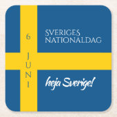 Sveriges Nationaldag Zweedse Nationale Dag Vlag Kartonnen Onderzetters (Voorkant)