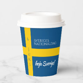 Sveriges Nationaldag Zweedse Nationale Dag Vlag Papieren Bekers