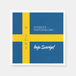 Sveriges Nationaldag Zweedse Nationale Dag Vlag Servet