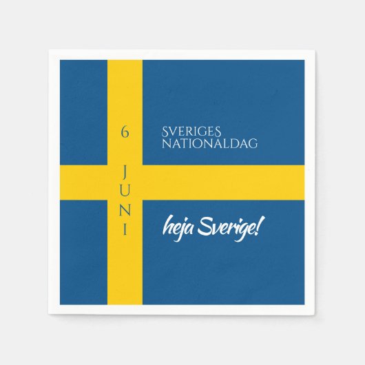 Sveriges Nationaldag Zweedse Nationale Dag Vlag Servet (Voorkant)
