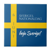 Sveriges Nationaldag Zweedse Nationale Dag Vlag Tegeltje (Voorkant)