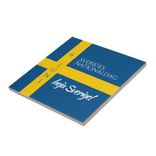 Sveriges Nationaldag Zweedse Nationale Dag Vlag Tegeltje