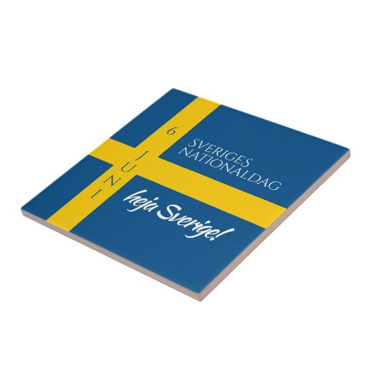 Sveriges Nationaldag Zweedse Nationale Dag Vlag Tegeltje (Zijkant)