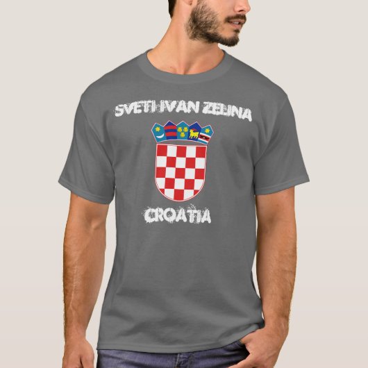 Sveti Ivan Zelina, Kroatië met wapenschild T-shirt (Voorkant)