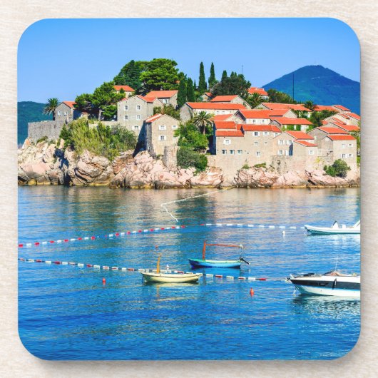 Sveti Stefan Budva Montenegro Bier Onderzetter (Voorkant)
