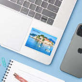 Sveti Stefan Budva Montenegro Sticker (Laptop met iPhone)