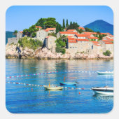 Sveti Stefan Budva Montenegro Vierkante Sticker (Voorkant)