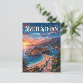 Sveti Stefan-eiland Montenegro Briefkaart (Staand voorkant)