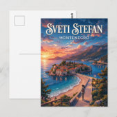 Sveti Stefan-eiland Montenegro Briefkaart (Voorkant / Achterkant)