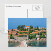 Sveti Stefan in Montenegro Briefkaart (Voorkant / Achterkant)