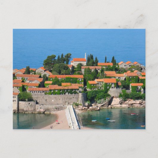 Sveti Stefan in Montenegro Briefkaart (Voorkant)