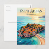 Sveti Stefan Montenegro Briefkaart (Voorkant / Achterkant)