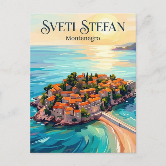 Sveti Stefan Montenegro Briefkaart (Voorkant)