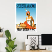 Sveti Stefan strand, Montenegro Poster (Thuiskantoor)