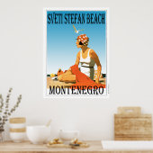 Sveti Stefan strand, Montenegro Poster (Keuken)