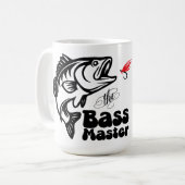 SVG Aangepaste Bass Master vissen Koffiemok (Voorkant links)