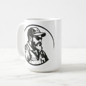 SVG Aangepaste Fly Fisherman En Hengel Koffiemok (Voorkant links)