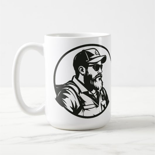 SVG Aangepaste Fly Fisherman En Hengel Koffiemok (Links)